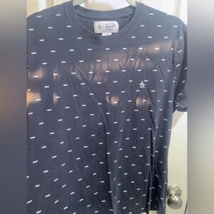 Original Penguin Black and White Patterned Tee large fits like a medium snug fit